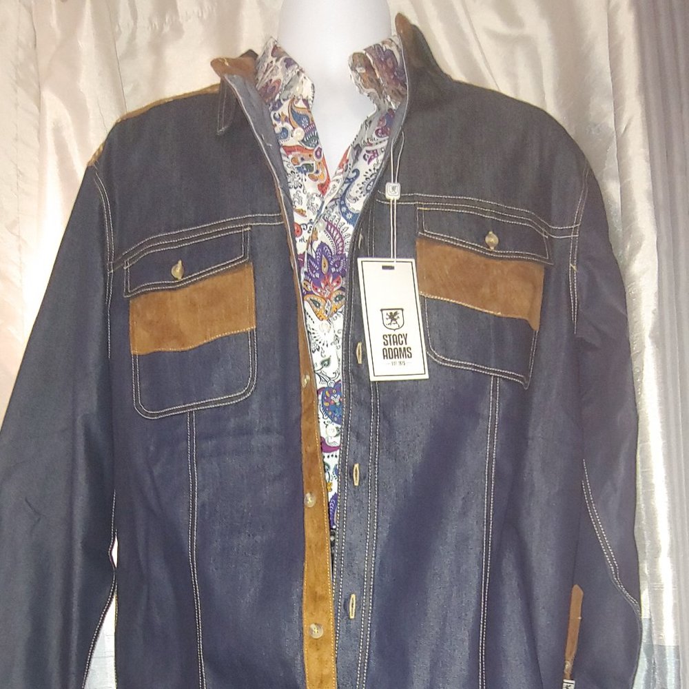 COPY - COPY - 3 pcs-Stacy Adams Jean Suit w/ dress shirt.
